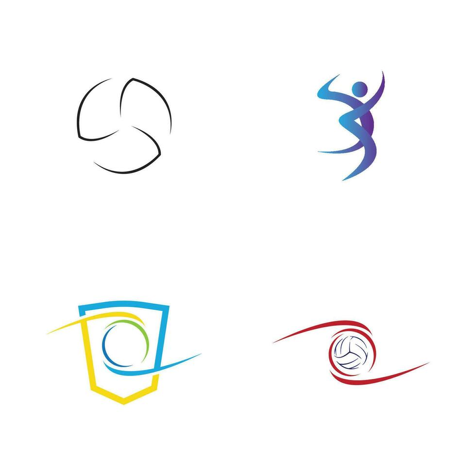 volley-ball logo, emblème, Icônes, dessins modèles avec volley-ball Balle sur une lumière Contexte vecteur