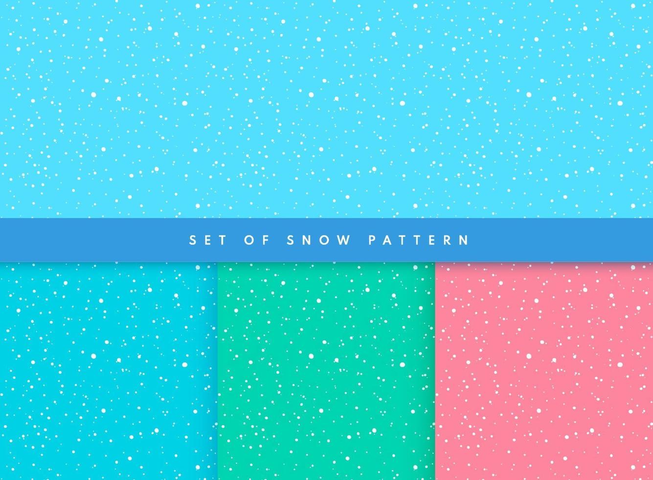 ensemble de motif de flocon de neige de carte de voeux sur fond bleu clair, vert et rouge. conception simple de couleur pastel plat. illustration vectorielle vecteur