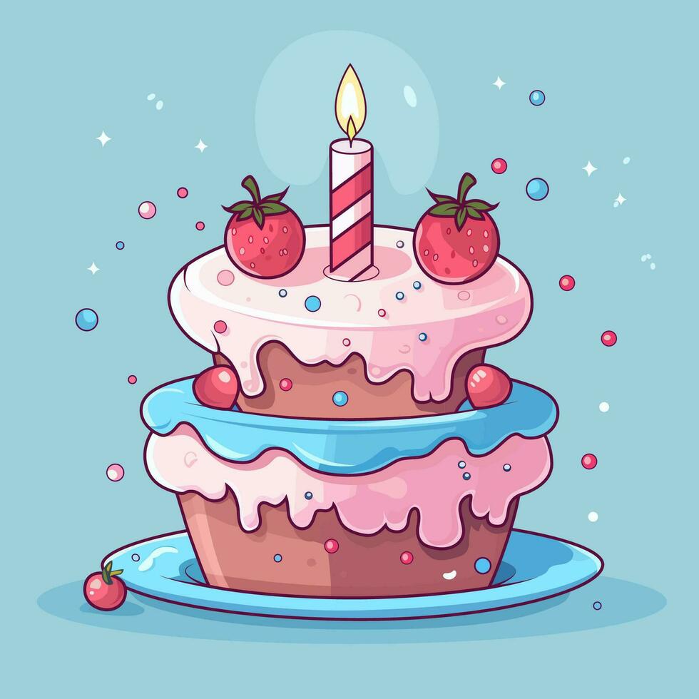 illustration vectorielle de gâteau d'anniversaire vecteur