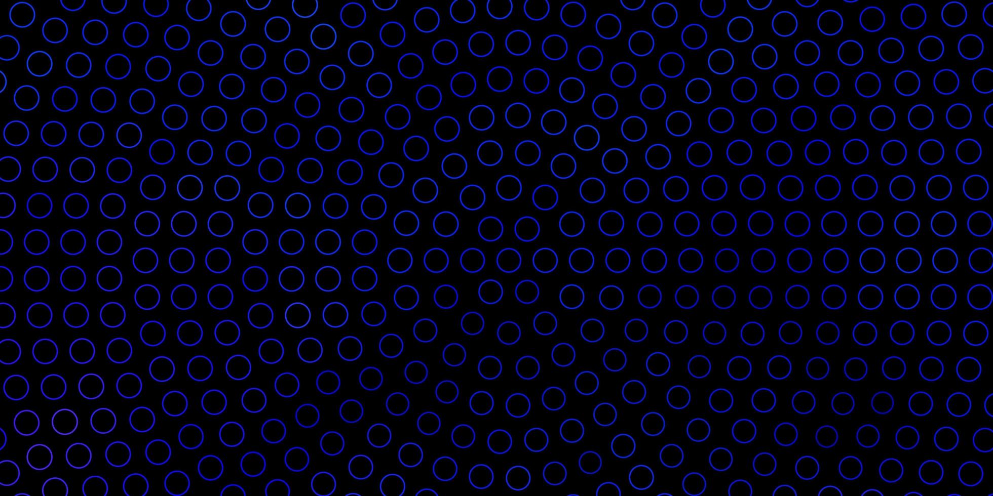 toile de fond de vecteur bleu foncé avec illustration colorée de cercles avec des points dégradés dans un motif de style nature pour les pages de destination des sites Web