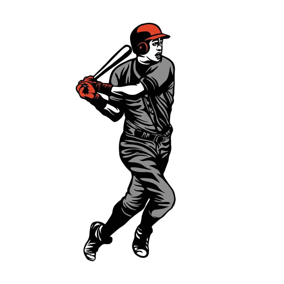 illustration de baseball homme vecteur