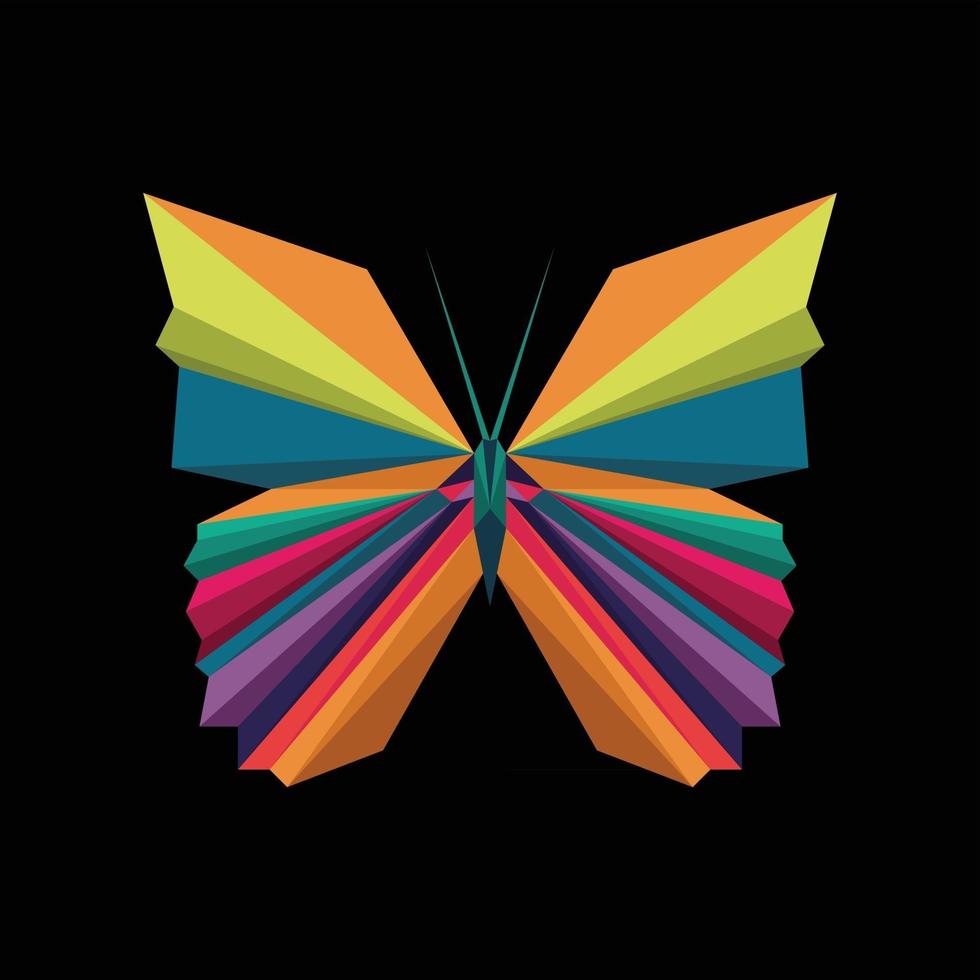 papillon polygonal abstrait vecteur