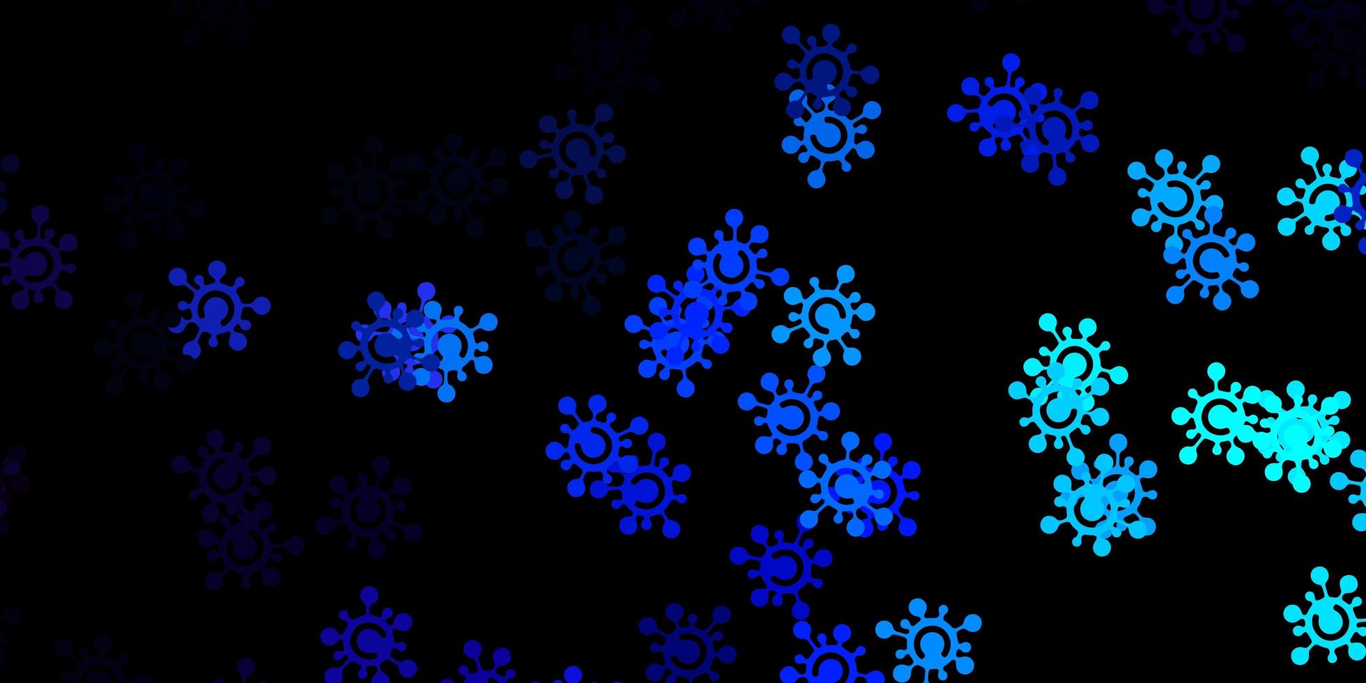 modèle vectoriel bleu foncé avec des éléments de coronavirus
