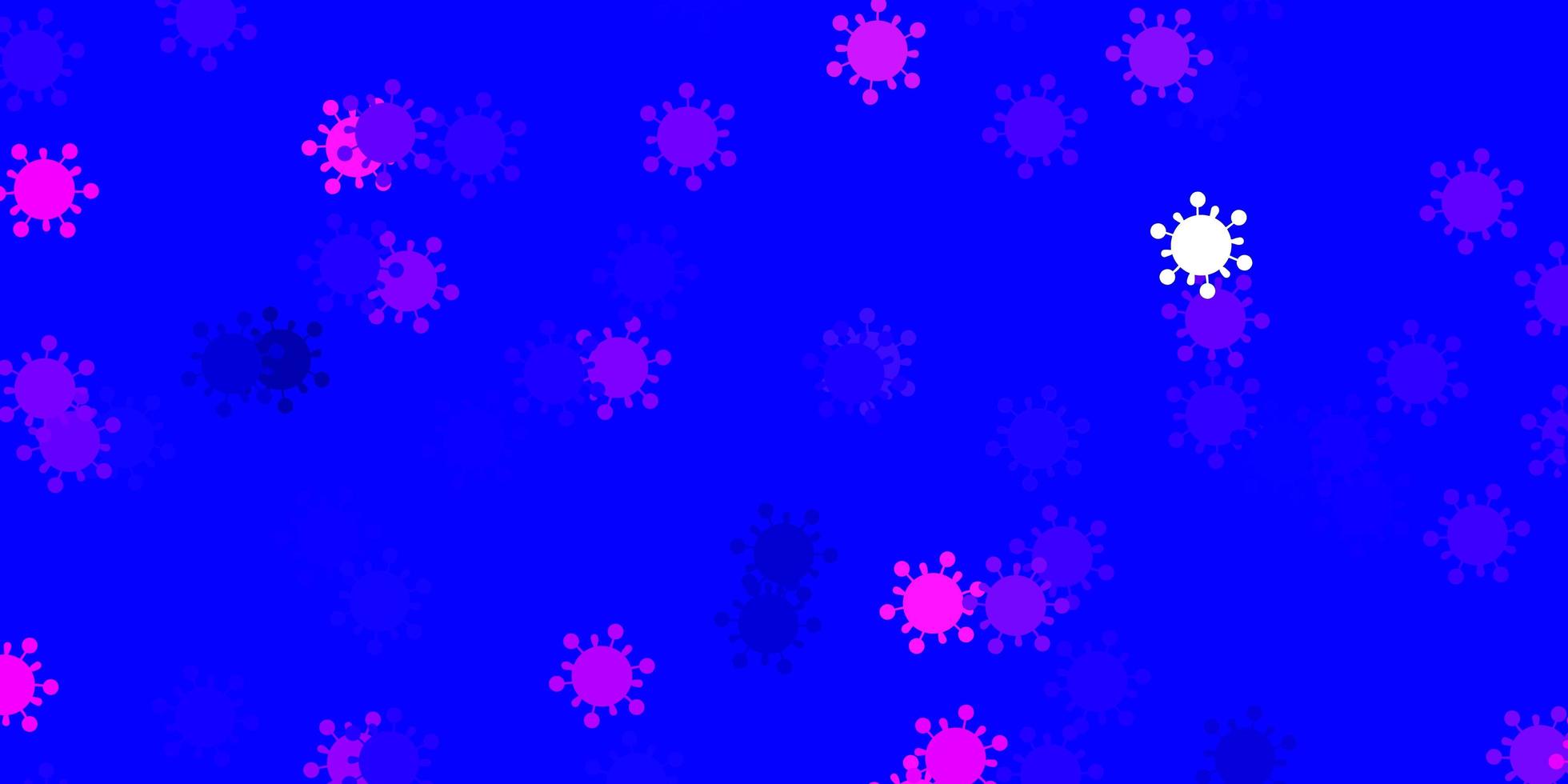 motif vectoriel bleu rose clair avec des éléments de coronavirus