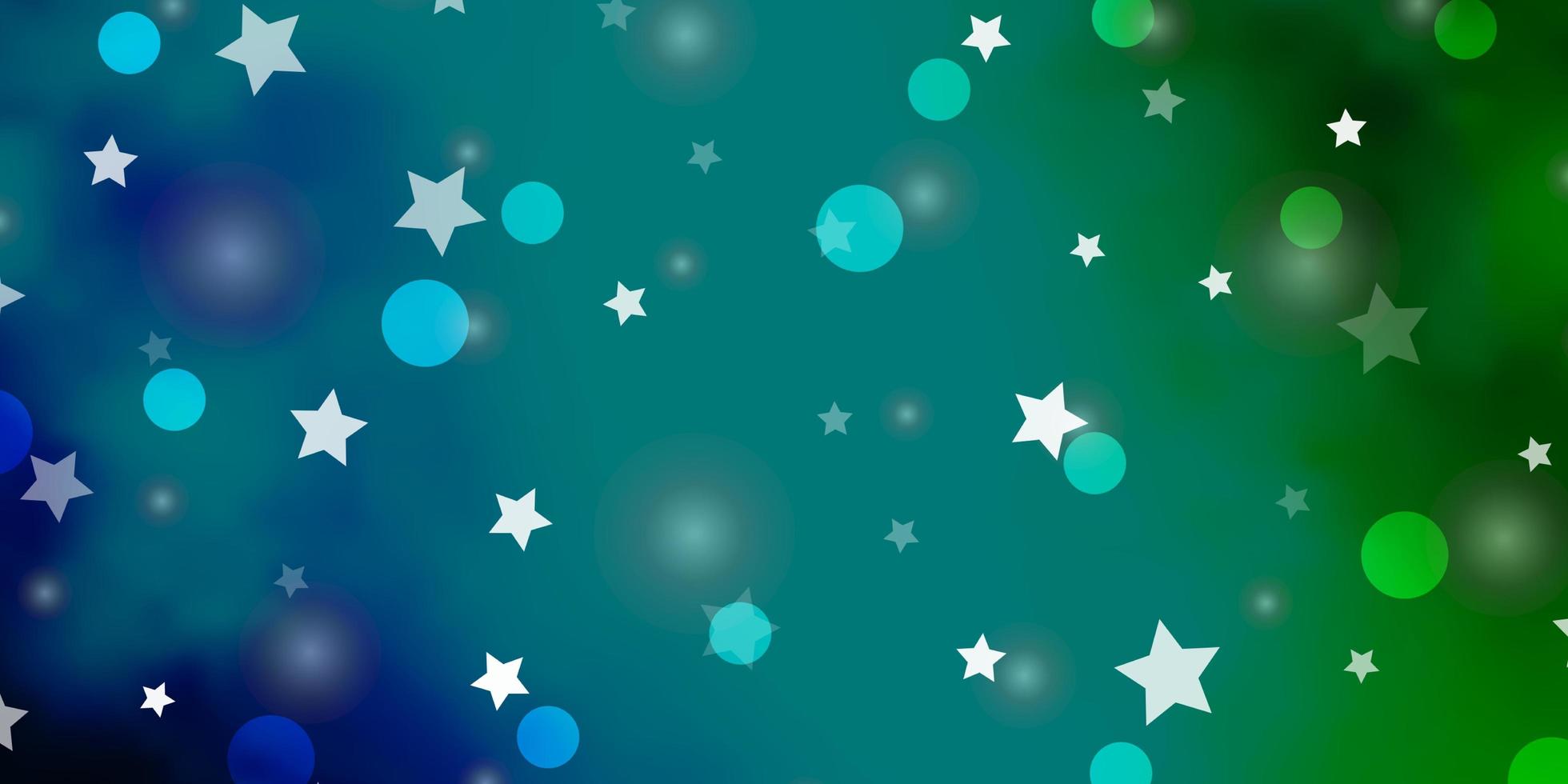 fond de vecteur vert bleu clair avec des cercles étoiles illustration abstraite avec des formes colorées de cercles étoiles modèle pour les sites Web de cartes de visite