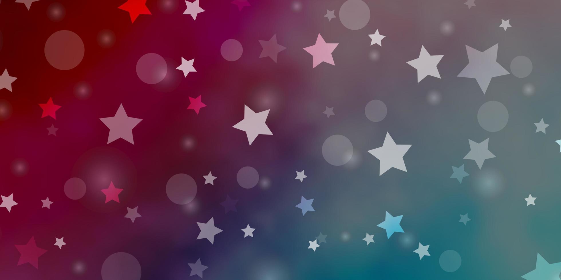 texture vecteur rouge bleu clair avec des cercles étoiles illustration abstraite avec des taches colorées modèle d'étoiles pour les sites Web de cartes de visite