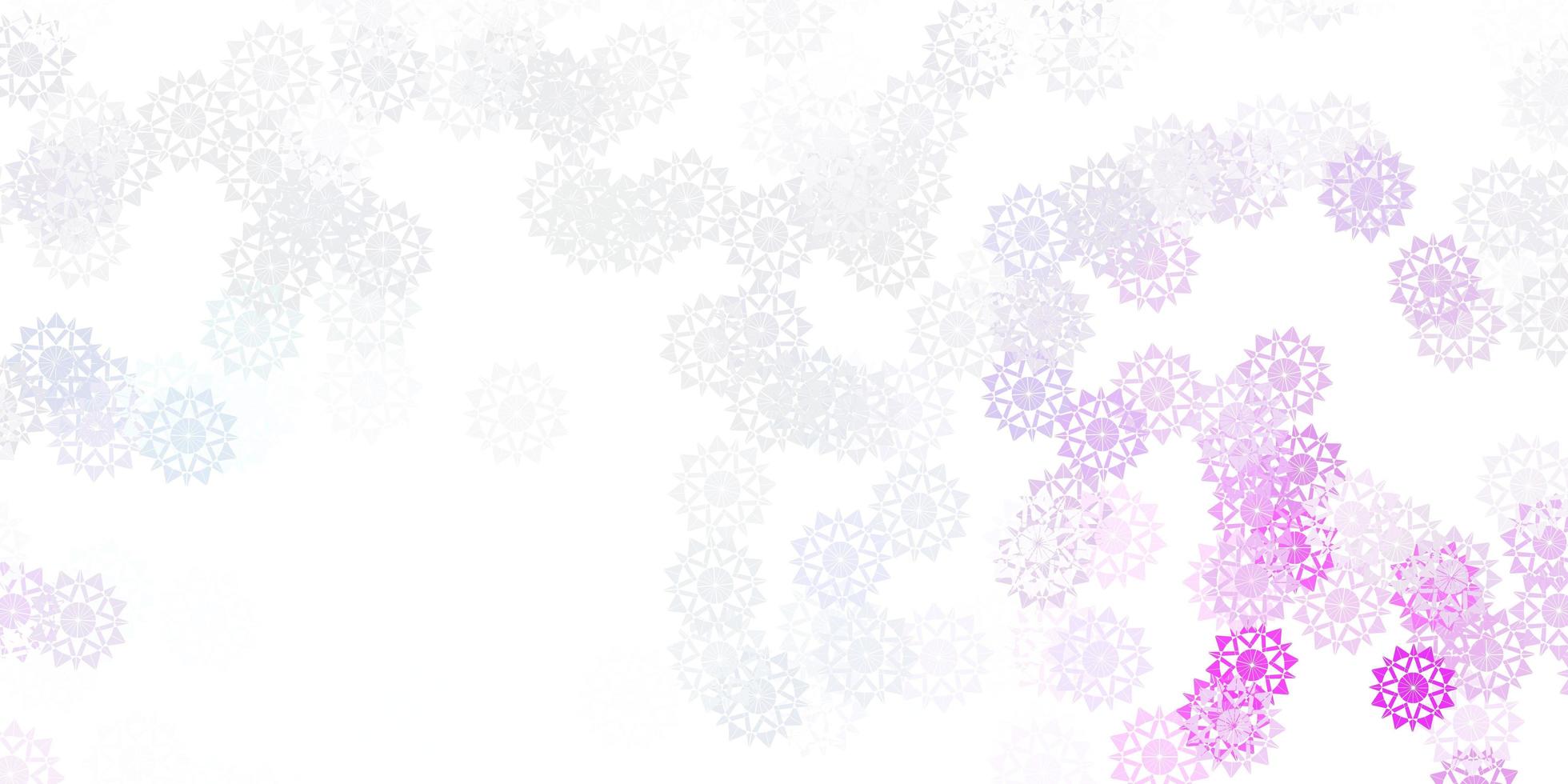 motif vectoriel violet clair avec des flocons de neige colorés
