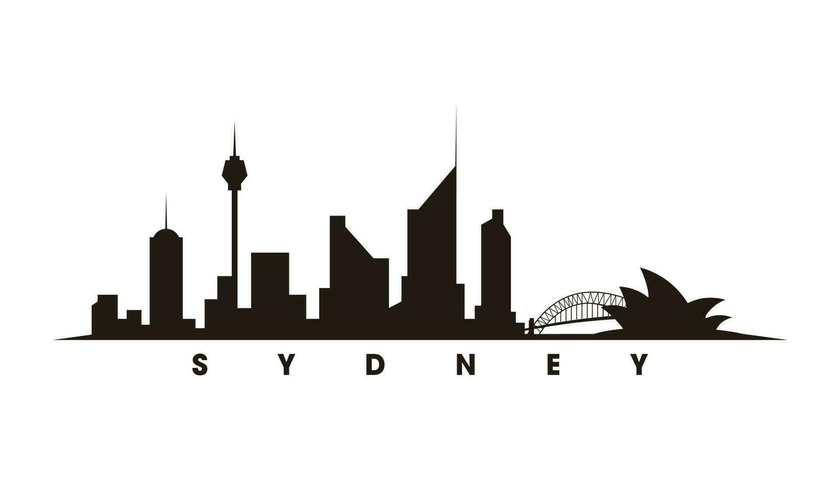 Sydney horizon et Repères silhouette vecteur
