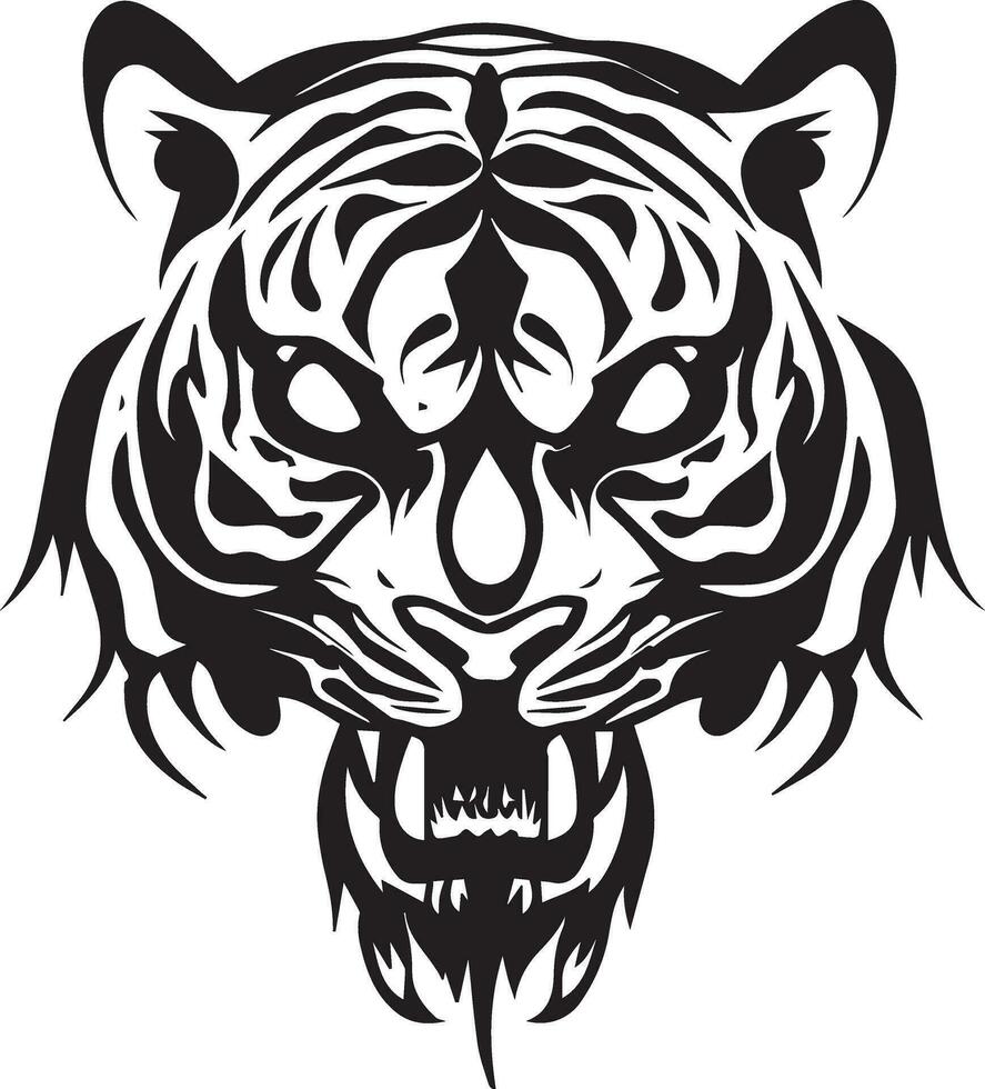 rugir tigre vecteur silhouette illustration