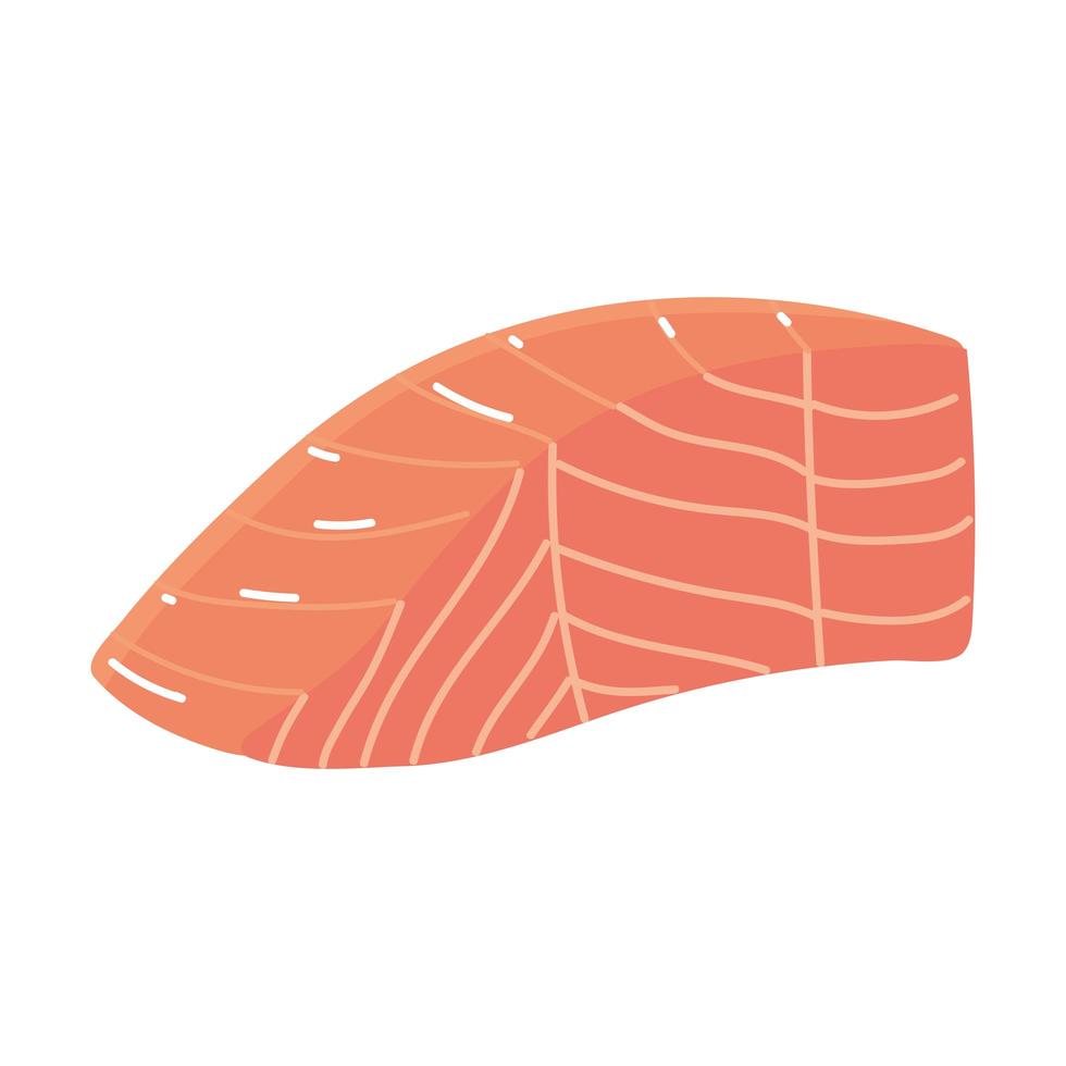 nourriture de tranche de saumon vecteur