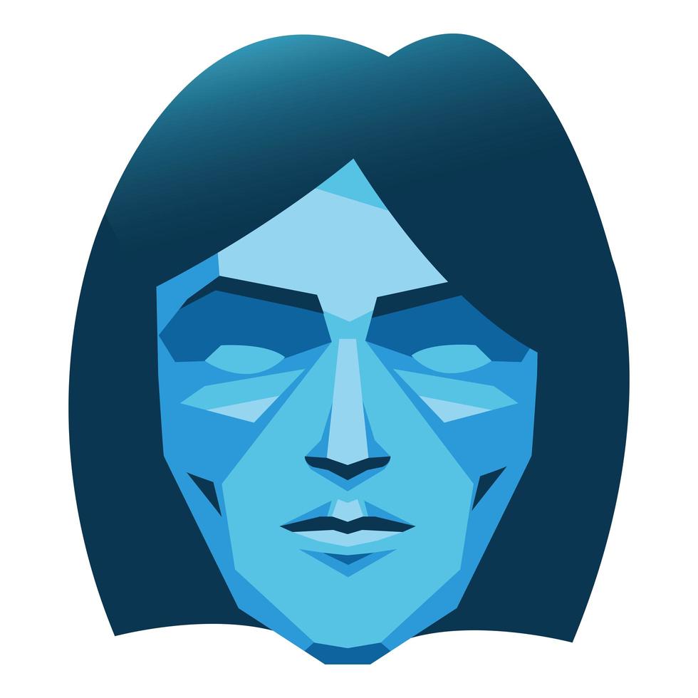 visage féminin polygonal vecteur