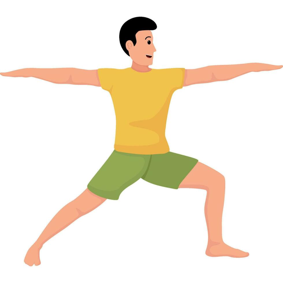 guerrier yoga asana pose illustration vecteur