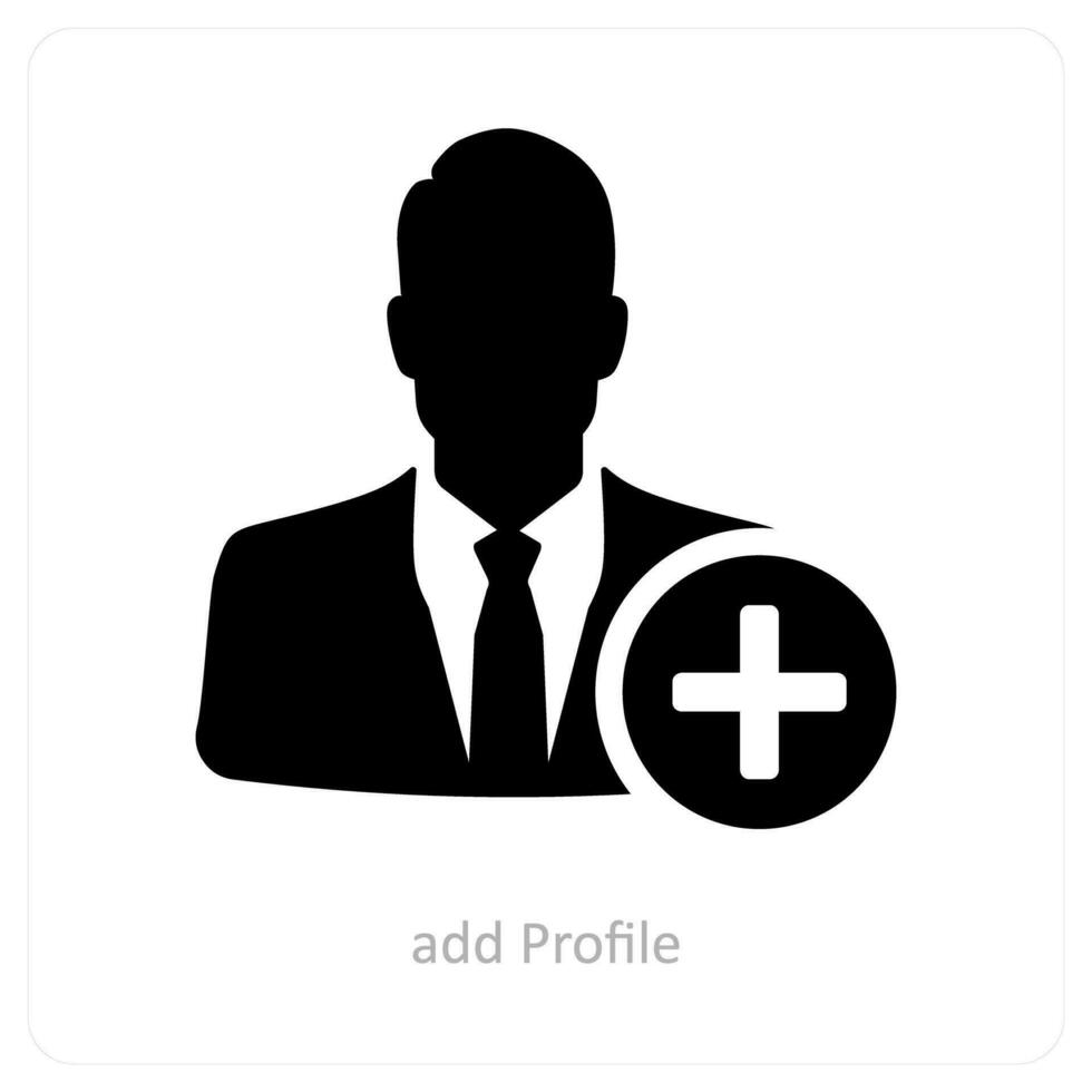ajouter profil et créer profil icône concept vecteur