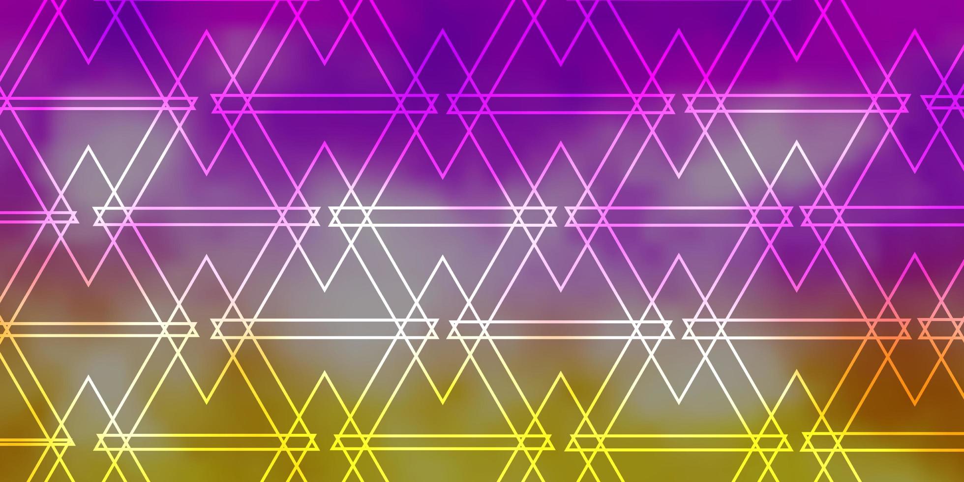 fond de vecteur jaune rose clair avec des lignes triangles design intelligent dans un style abstrait avec motif de triangles dégradés pour les brochures dépliants