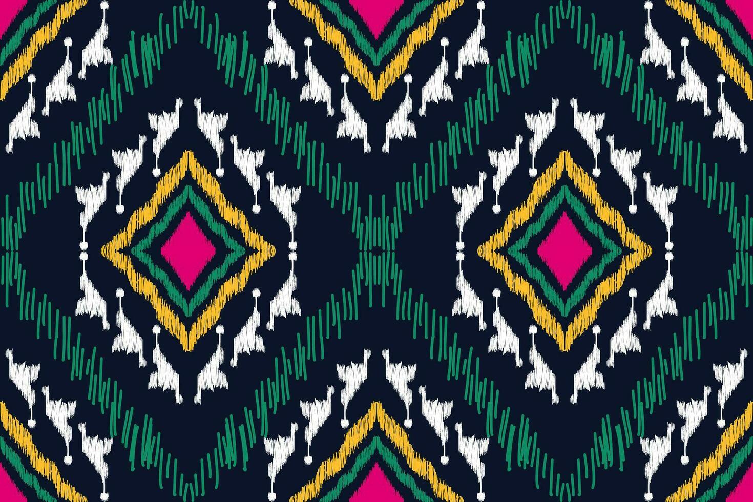 ikat floral paisley broderie sur noir background.ikat ethnique Oriental sans couture modèle traditionnel.aztèque style abstrait vecteur illustration.design pour texture, tissu, vêtements, emballage, décoration.