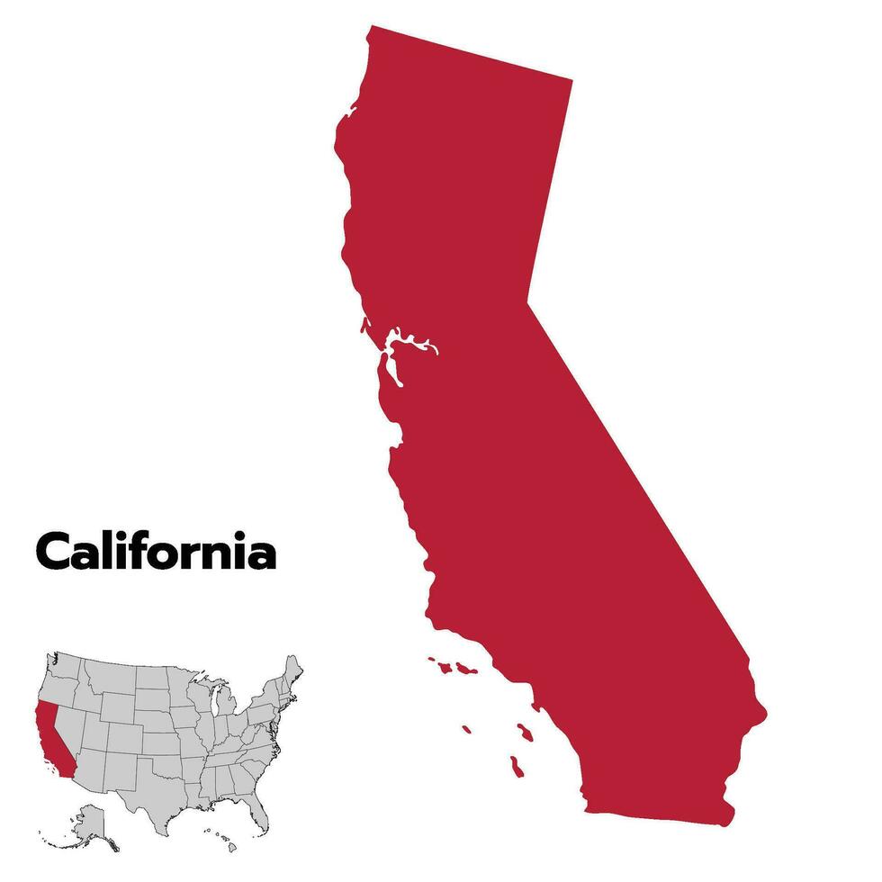Californie carte avec Couleur contour. carte de Californie. vecteur
