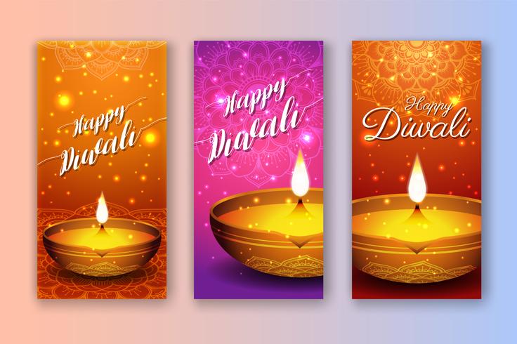 Fond de bannière et affiche de vente festival Diwali vecteur