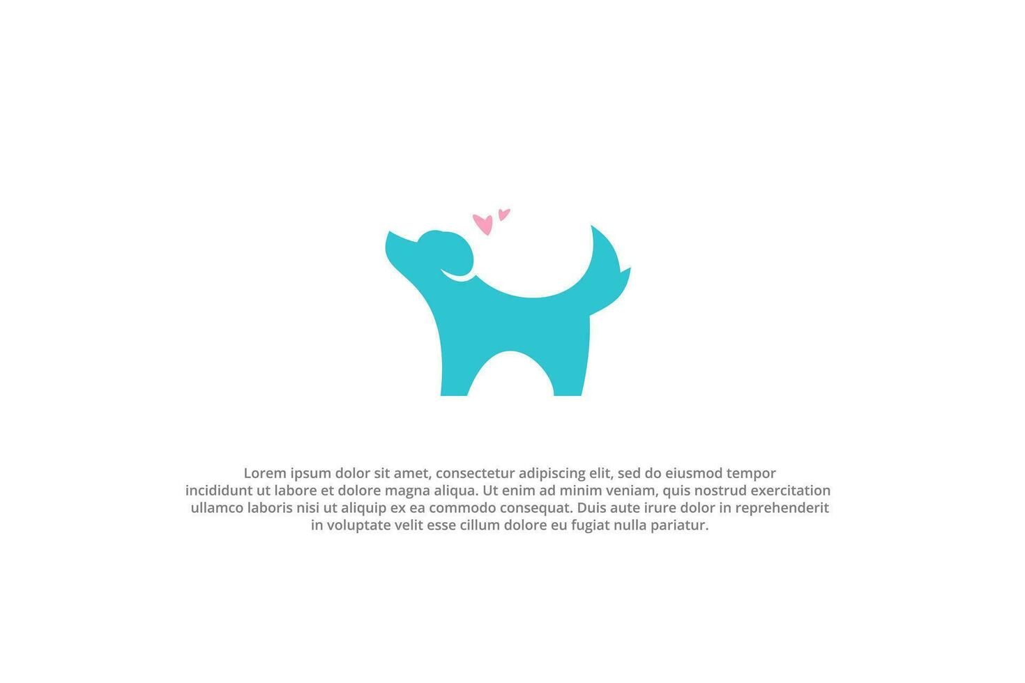 logo chien l'amour vétérinaire animal animal de compagnie se soucier médical santé vecteur
