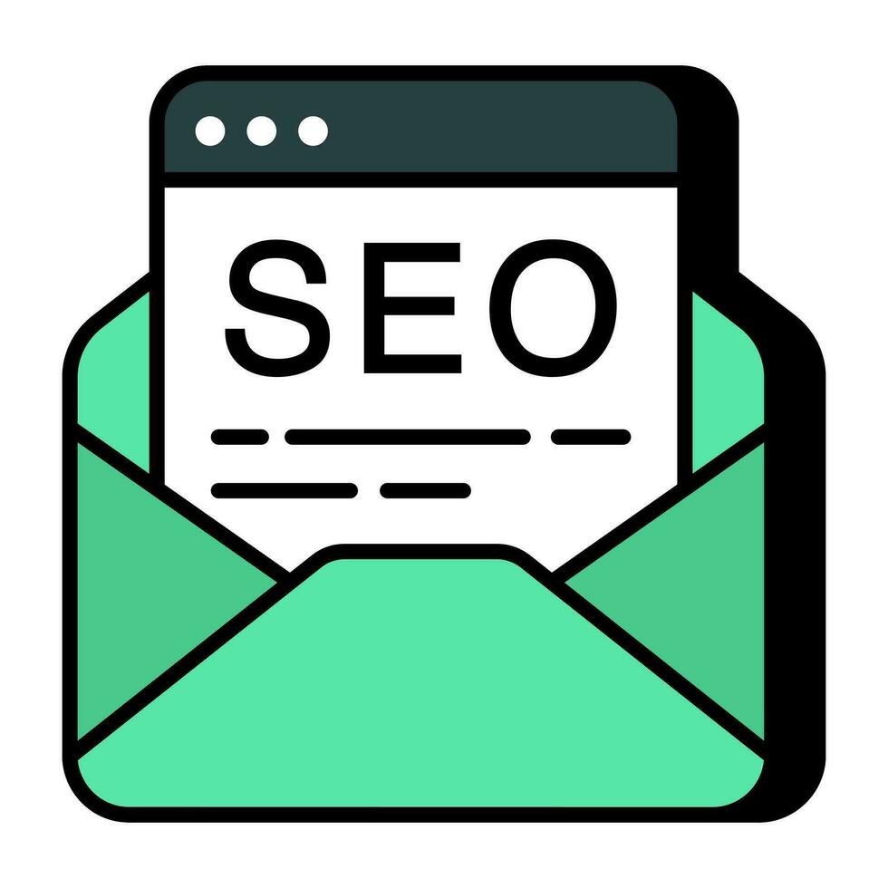 vecteur conception de seo courrier