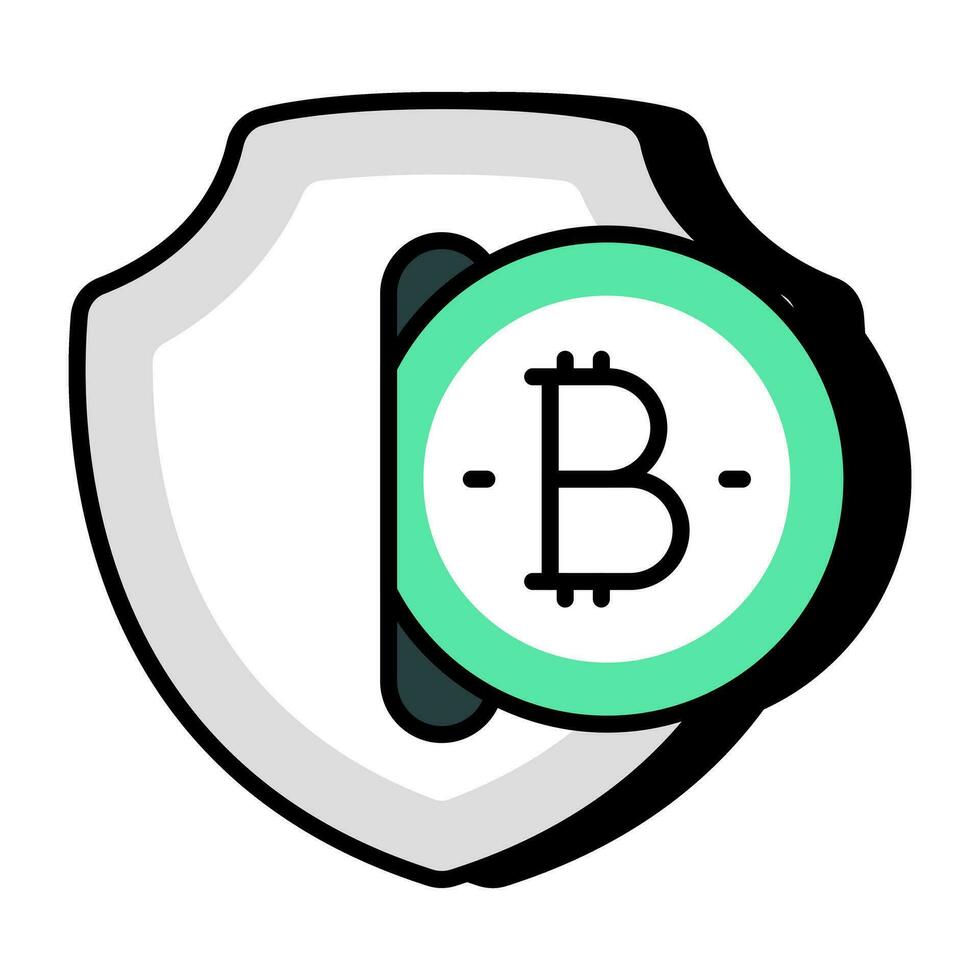 parfait conception icône de bitcoin Sécurité vecteur