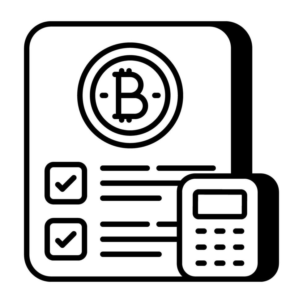 une Créatif conception icône de bitcoin document vecteur