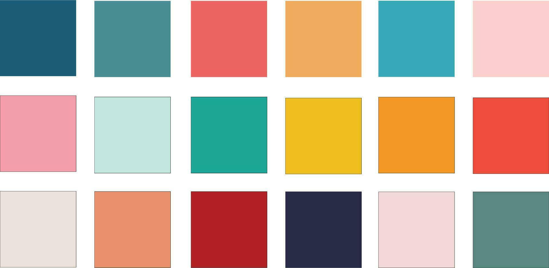 Couleur ensemble palette vecteur illustration rétro