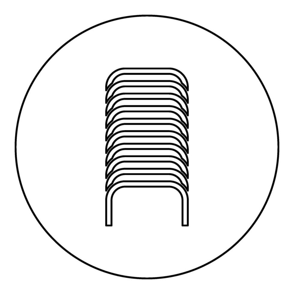 agrafes attache épingle icône dans cercle rond noir Couleur vecteur illustration image contour contour ligne mince style