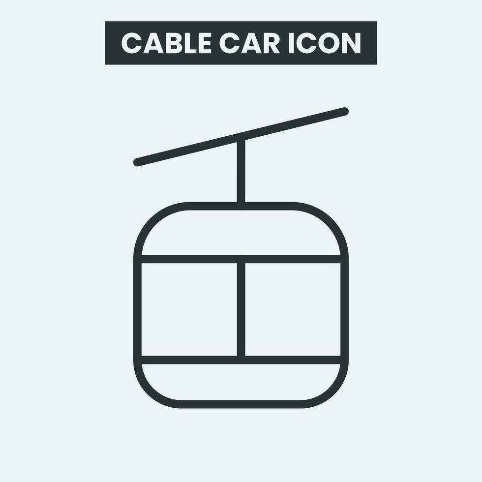 câble voiture icône sur blanc Contexte. contour câble voiture icône. minimal et prime câble voiture icône. eps dix vecteur. vecteur