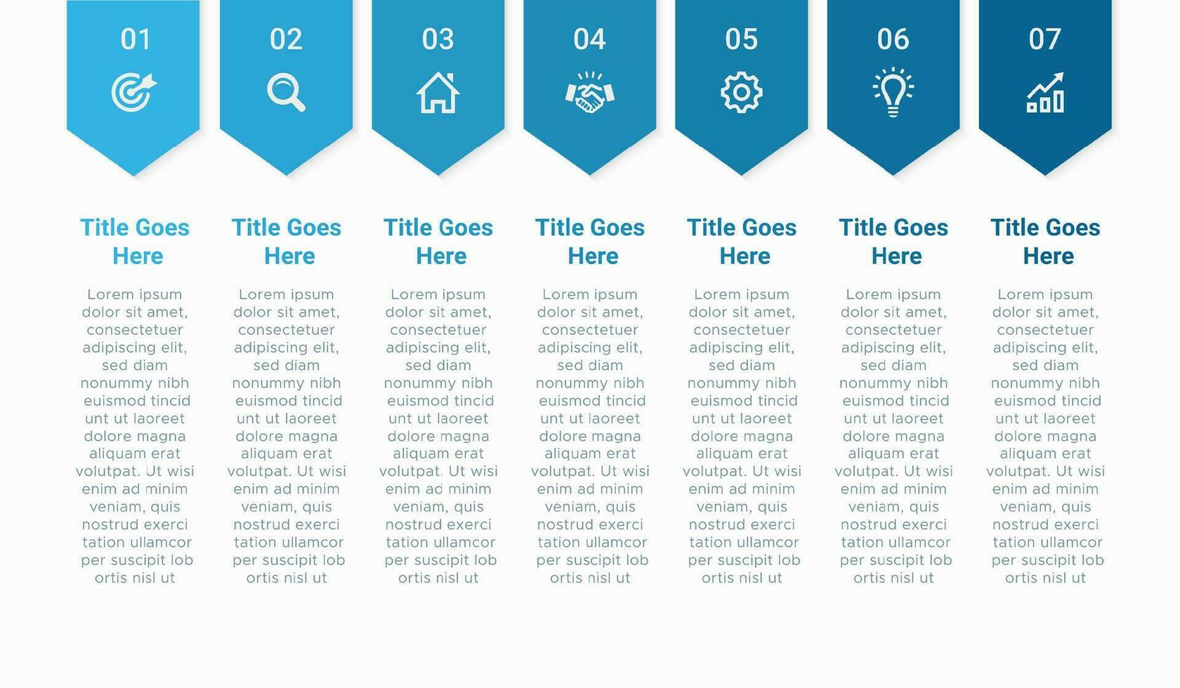 Facile et nettoyer présentation affaires infographie conception modèle avec sept bar de les options vecteur