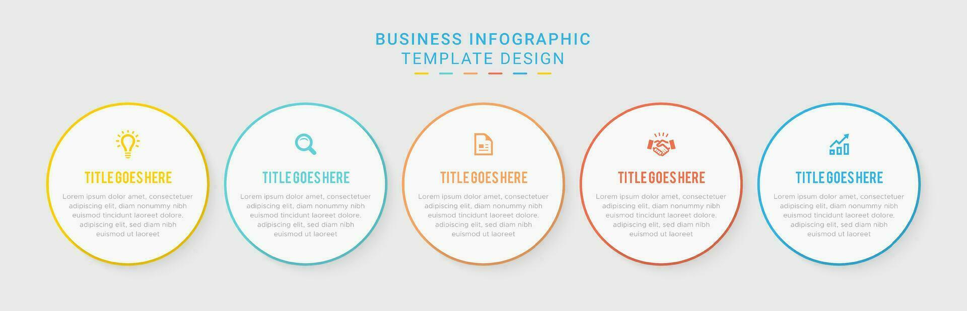 modèle de conception infographique d'entreprise de présentation simple et propre avec 5 barres d'options vecteur