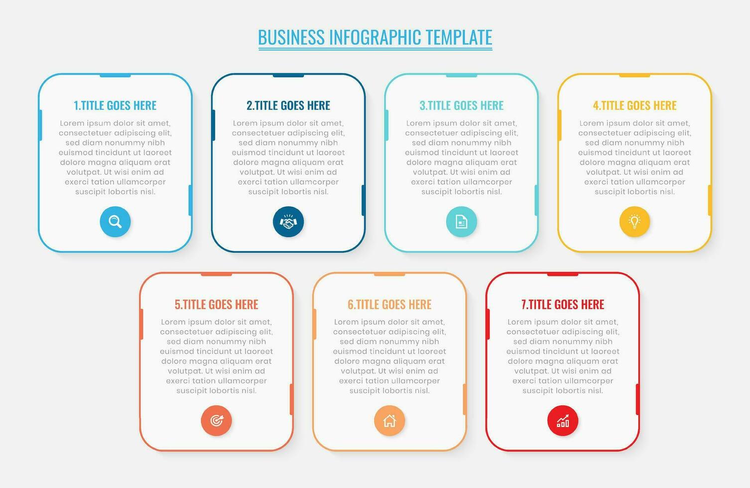 Facile et nettoyer présentation affaires infographie conception modèle avec sept bar de les options vecteur