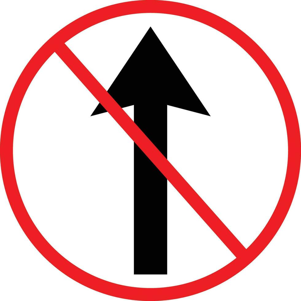 non tout droit par symbole. interdiction route signe. restriction icône vecteur