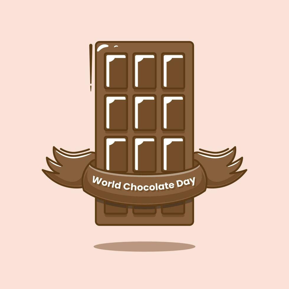 plat vecteur illustration de monde chocolaté journée