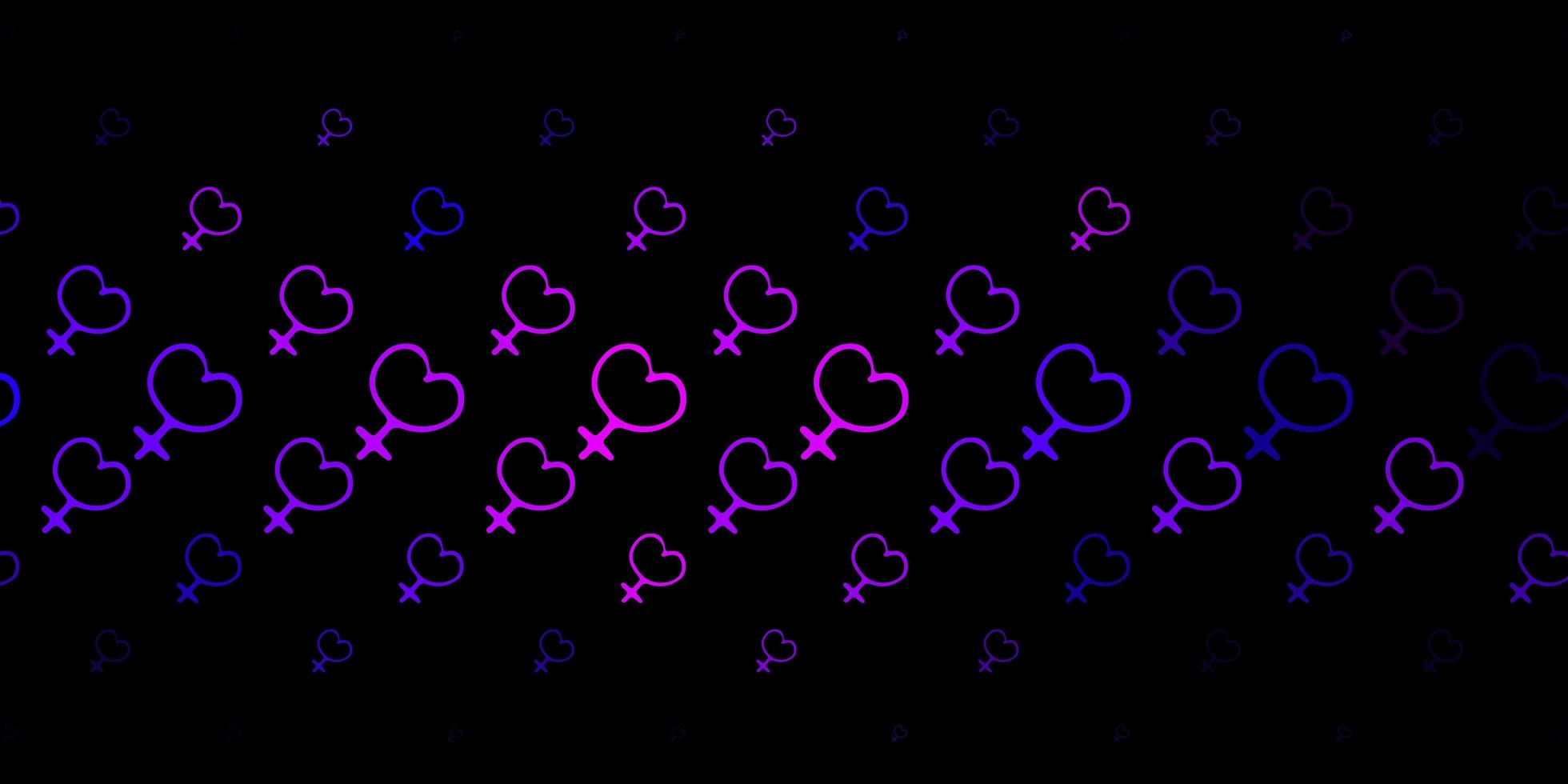 texture vecteur violet foncé avec symboles des droits des femmes