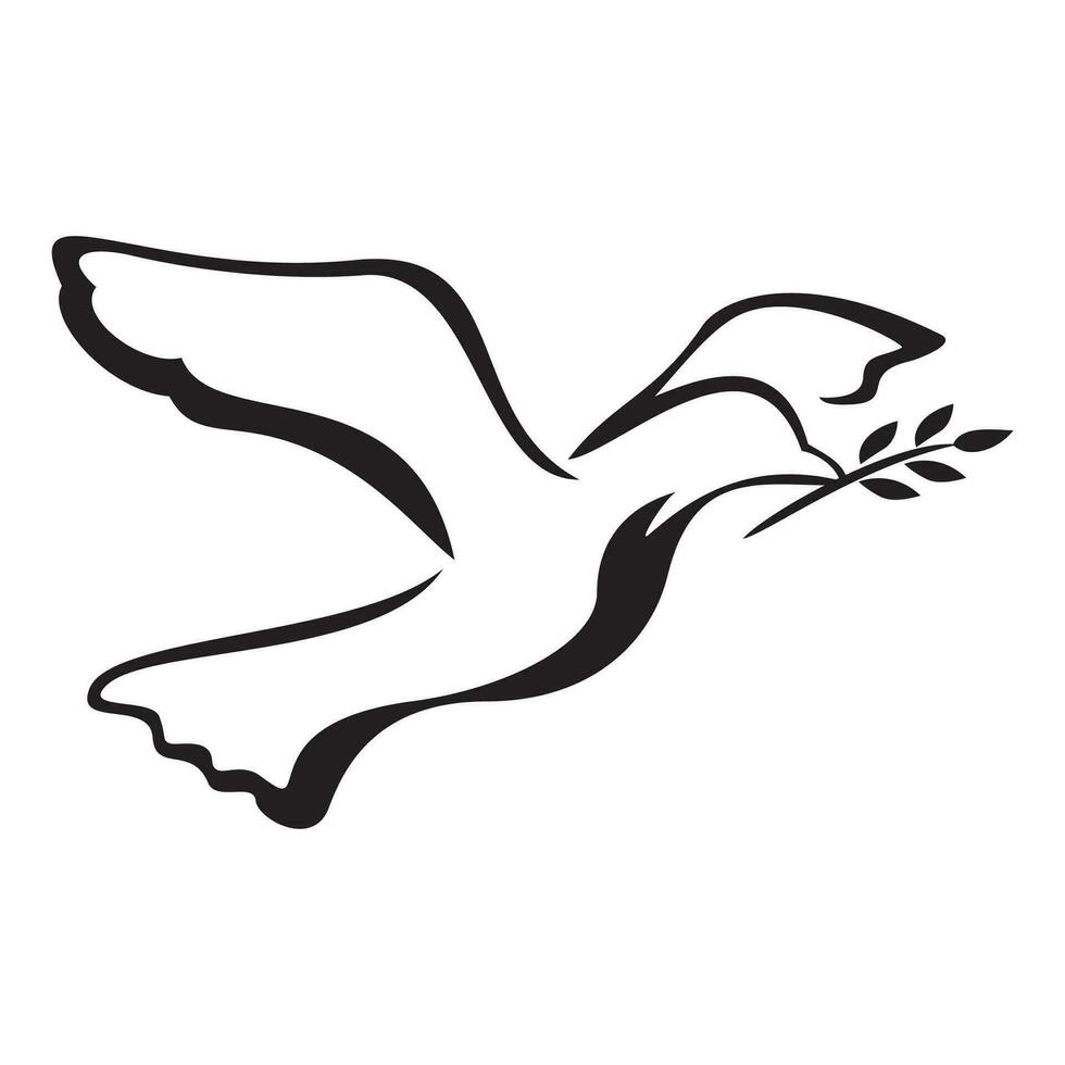 Pigeon silhouette conception. gratuit oiseau signe et symbole. religion concept. vecteur