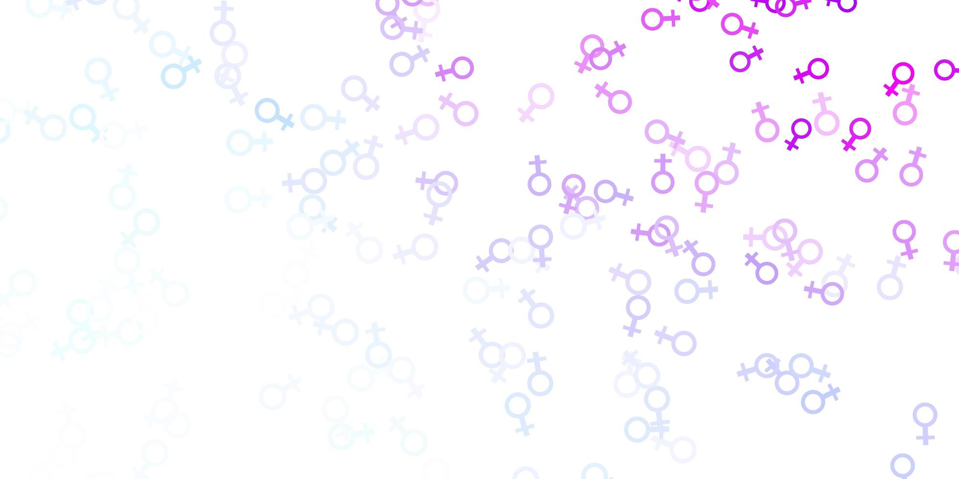 modèle vectoriel violet clair avec des éléments de féminisme