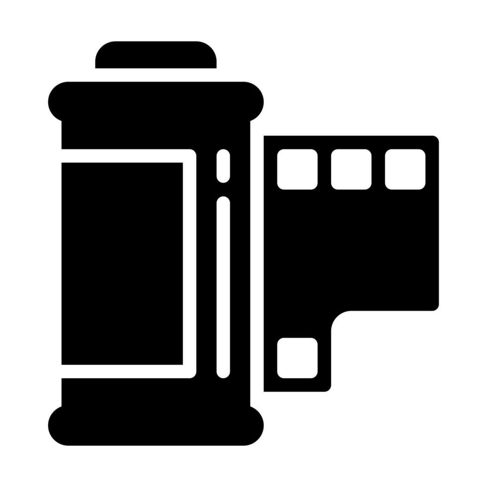 icône de glyphe de bobine de film vecteur
