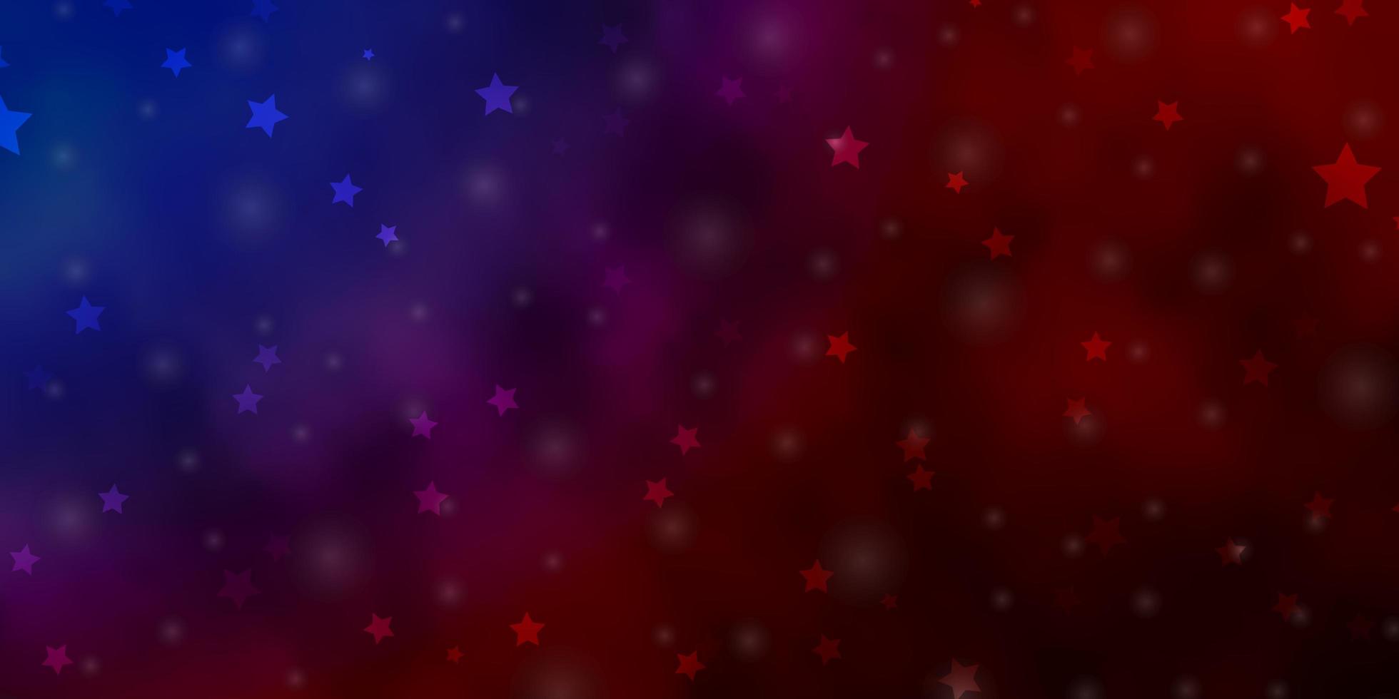 modèle vectoriel rouge bleu clair avec illustration colorée d'étoiles au néon dans un style abstrait avec motif d'étoiles dégradées pour emballer des cadeaux