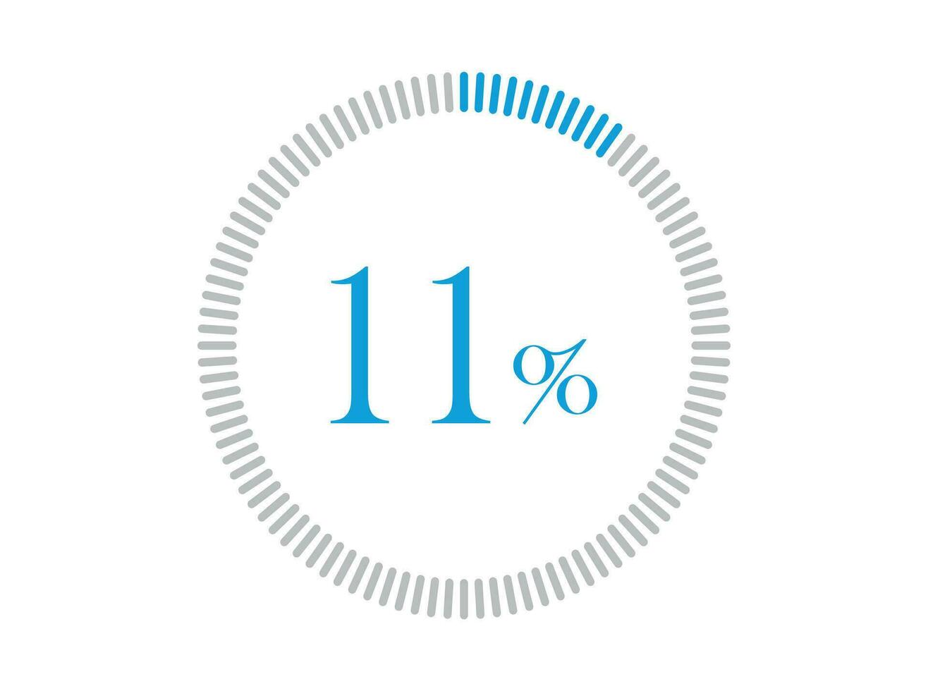 11 pour cent chargement. 11 pour cent chargement cercle diagrammes infographie vecteur, pourcentage prêt à utilisation pour la toile conception. vecteur