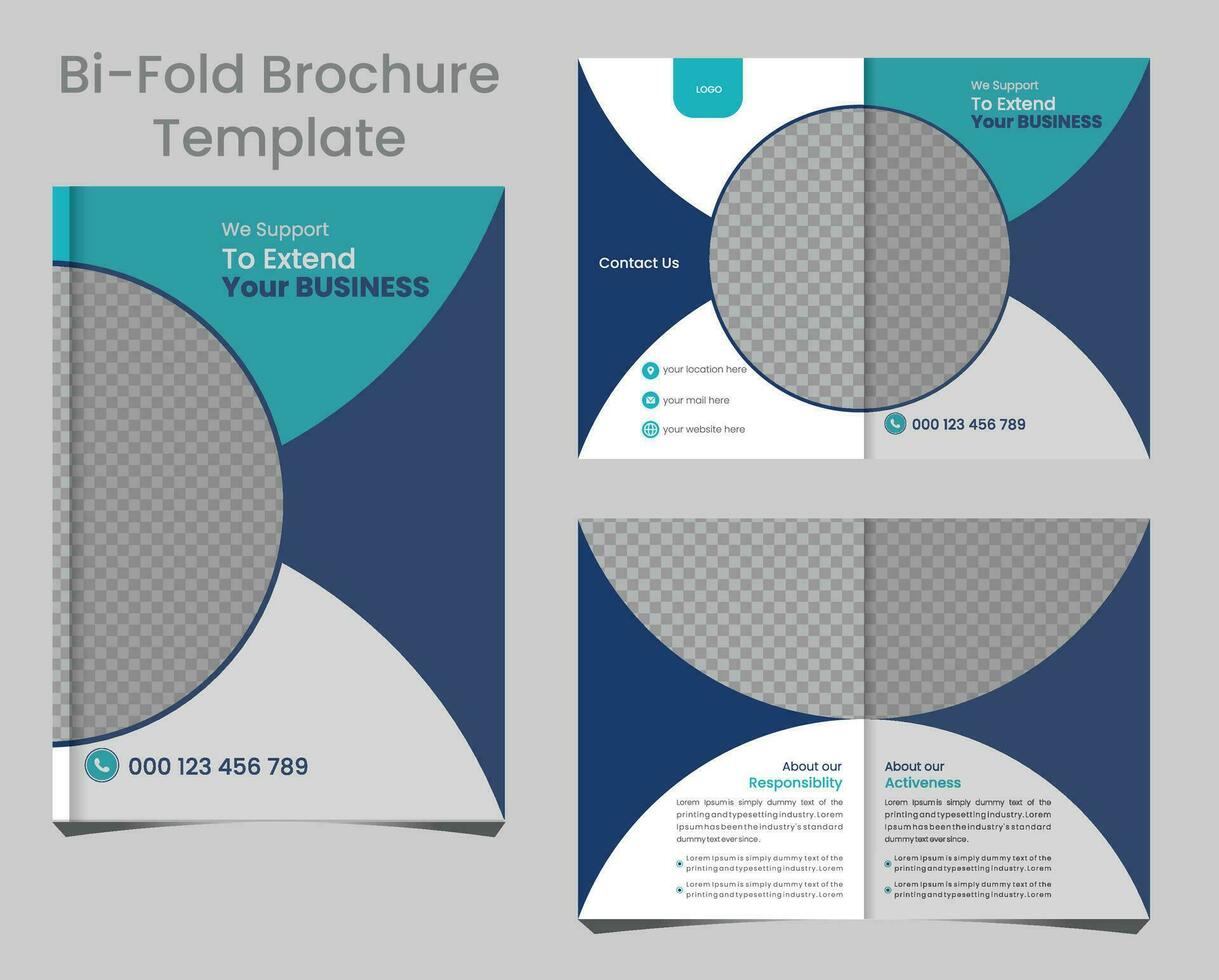 moderne affaires entreprise bifold brochure modèle, Créatif concept plié prospectus, ou bifold brochure 4 page brochure modèle . vecteur