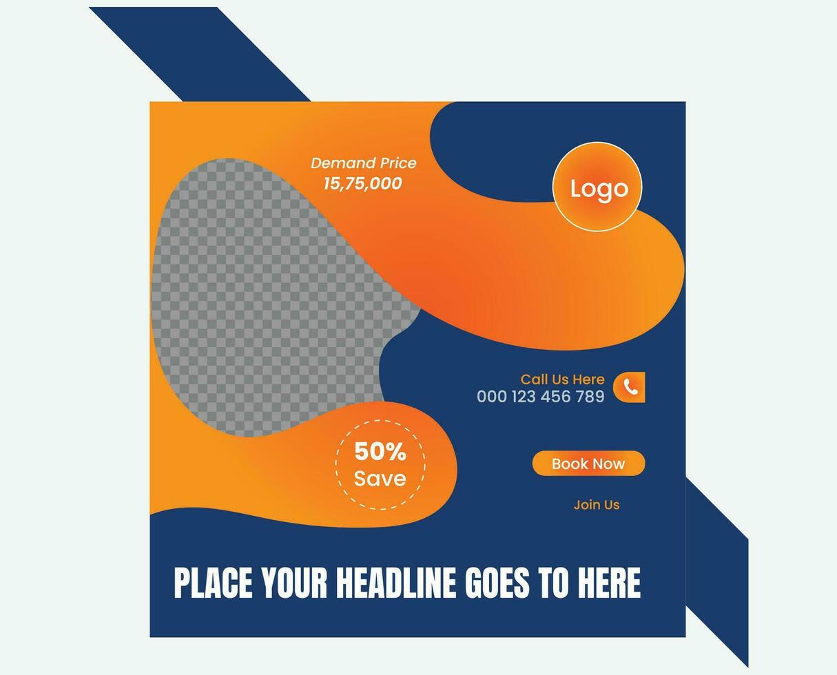 moderne social médias Publier conception modèle pour Accueil vente . vecteur