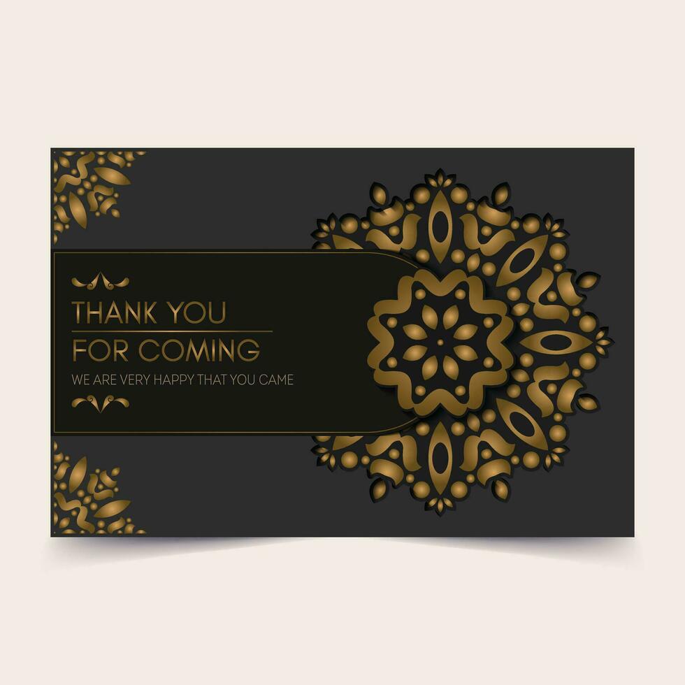 luxe mandala remercier vous mariage carte vecteur