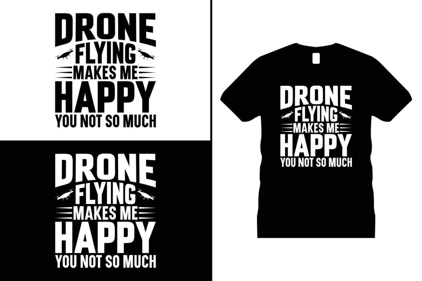 drone T-shirt conception, pilote vecteur. utilisation pour T-shirt, tasses, autocollants, cartes, etc. vecteur