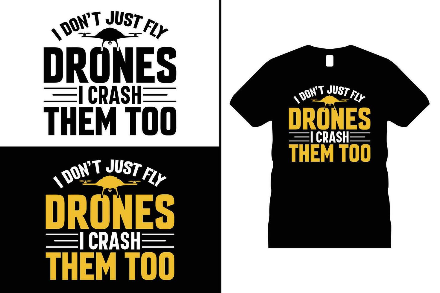 drone graphique t chemise conception. utilisation pour T-shirt, tasses, autocollants, cartes, etc. vecteur