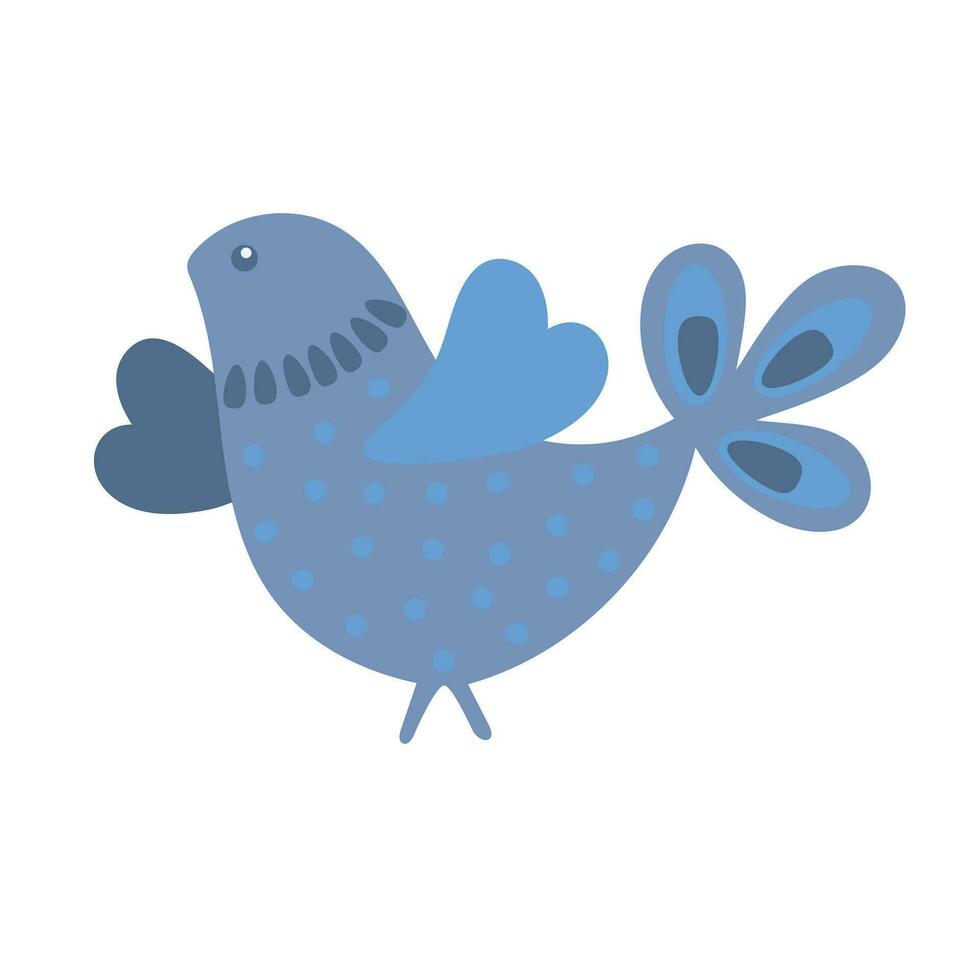 mignonne peu bleu oiseau vecteur illustration dans Facile dessin animé style, salutation carte illustration pour les enfants