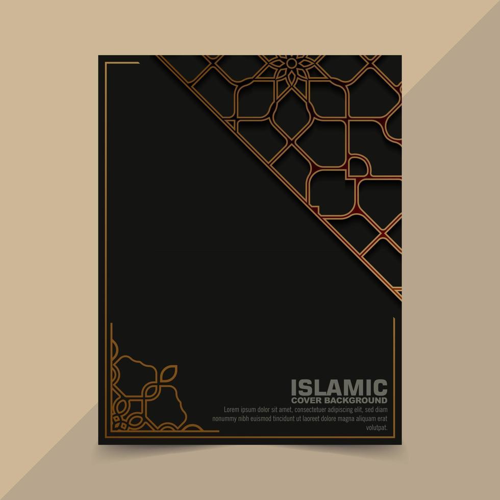 carte de modèle islamique d'or de luxe vecteur