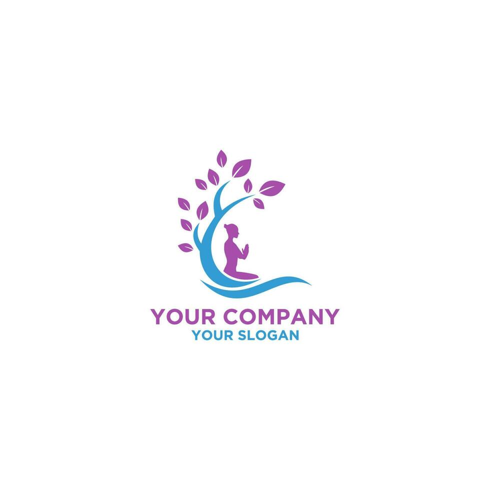 Naturel yoga logo conception vecteur