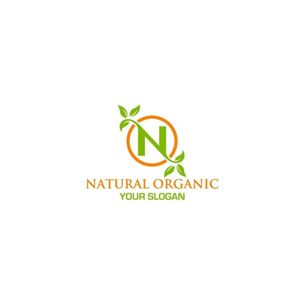 n Naturel biologique logo conception vecteur