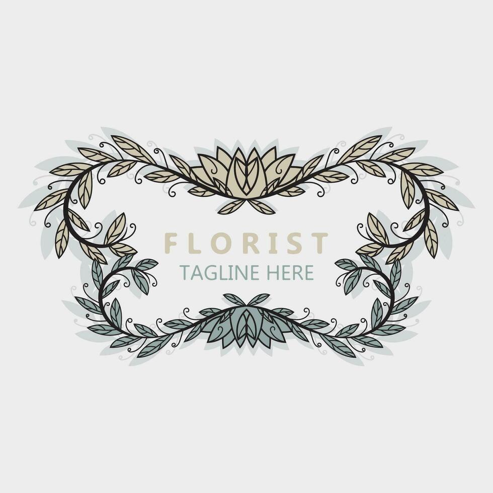 fleuriste logo magnifique floral feuille et fleur vecteur art, icône graphique décoration affaires mariage modèle