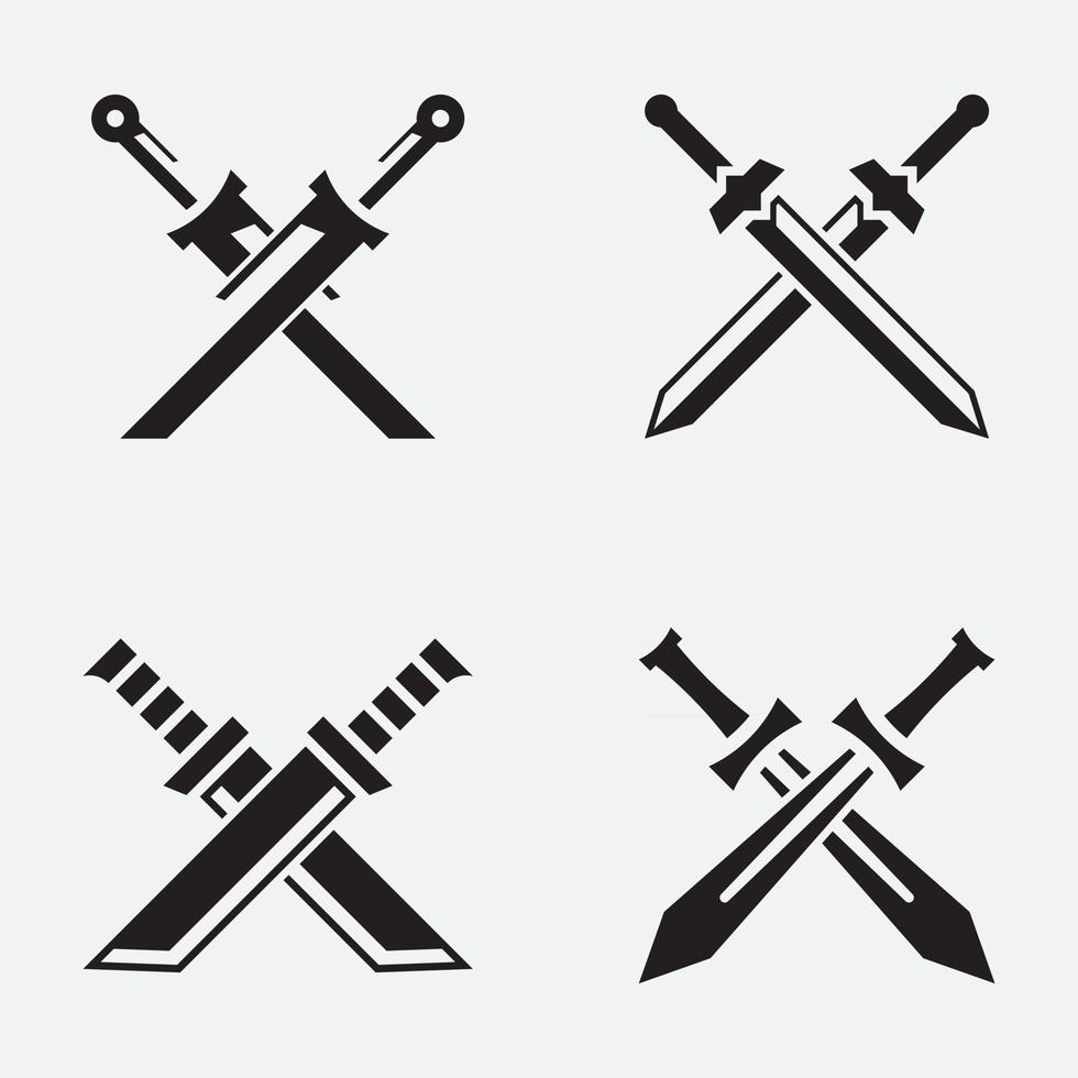 épées croisées icône illustration vectorielle vecteur